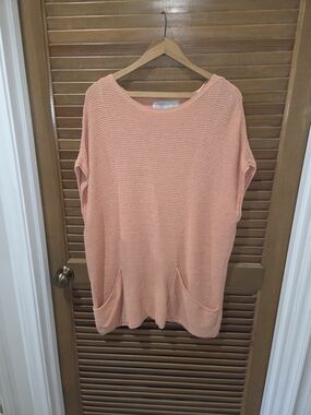 Free People Beach Maxi Oversized Knit Dress Swim Cover-up  Coral Peach Sz S